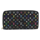LOUIS VUITTON Monogram Multicolore Zippy Geldbörse Schwarz M60243 LV Auth ka4424-13