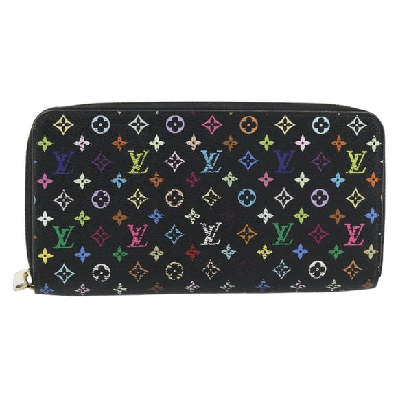 LOUIS VUITTON Monogram Multicolore Zippy Geldbörse Schwarz M60243 LV Auth ka4424