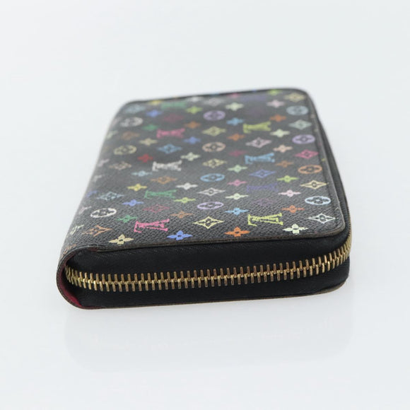 LOUIS VUITTON Monogram Multicolore Zippy Geldbörse Schwarz M60243 LV Auth ka4424