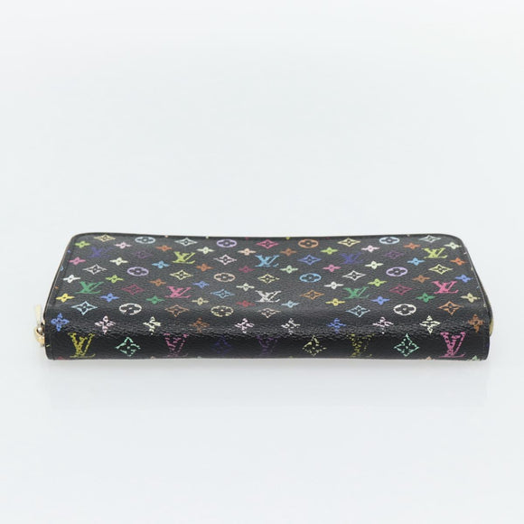 LOUIS VUITTON Monogram Multicolore Zippy Geldbörse Schwarz M60243 LV Auth ka4424