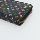 LOUIS VUITTON Monogram Multicolore Zippy Geldbörse Schwarz M60243 LV Auth ka4424-7
