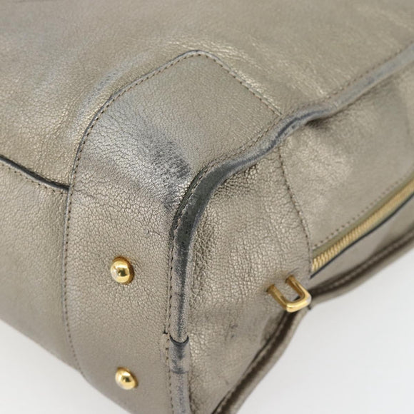 LOEWE Amazona 36 Hand Bag Suede Bronze Gold Auth ka4425