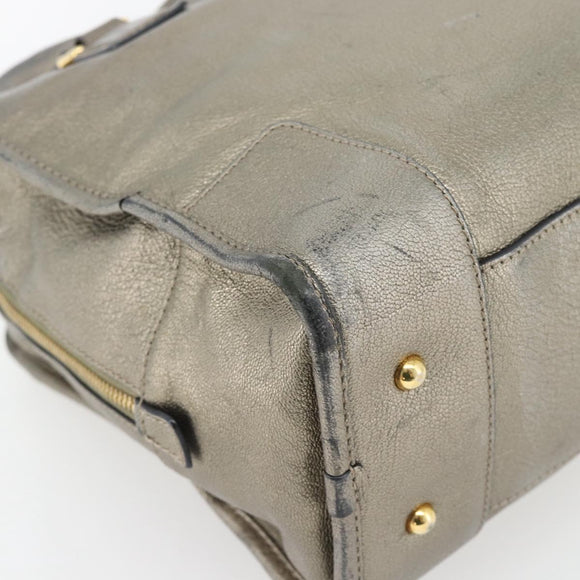 LOEWE Amazona 36 Hand Bag Suede Bronze Gold Auth ka4425