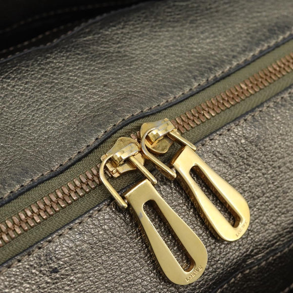 LOEWE Amazona 36 Hand Bag Suede Bronze Gold Auth ka4425