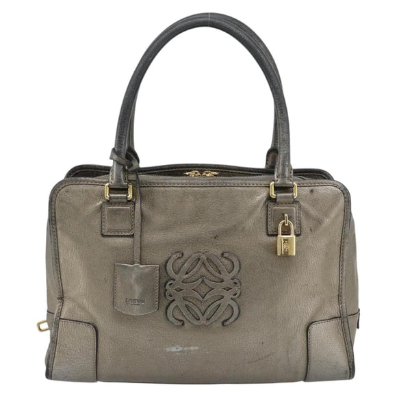 LOEWE Amazona 36 Hand Bag Suede Bronze Gold Auth ka4425