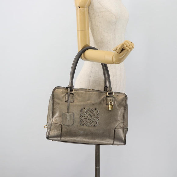 LOEWE Amazona 36 Hand Bag Suede Bronze Gold Auth ka4425