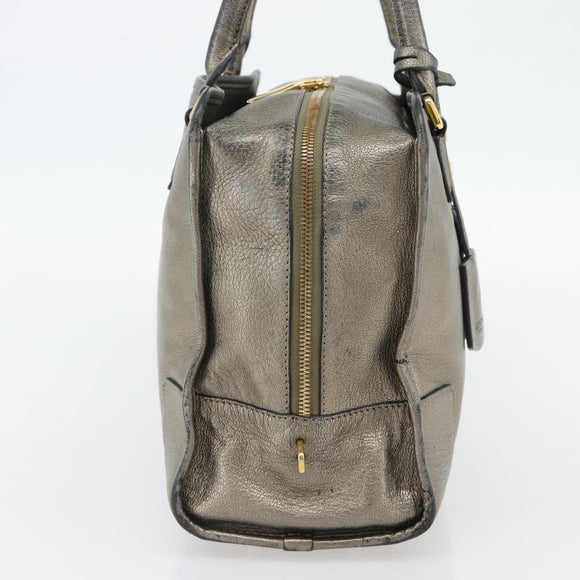 LOEWE Amazona 36 Hand Bag Suede Bronze Gold Auth ka4425
