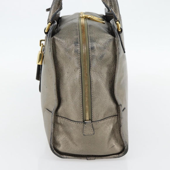 LOEWE Amazona 36 Hand Bag Suede Bronze Gold Auth ka4425