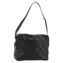 CHANEL Bicolore Schoudertas Leer Zwart Zilveren CC Auth ka4426-1