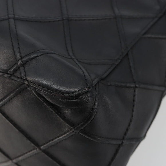 CHANEL Bicolore Schoudertas Leer Zwart Zilveren CC Auth ka4426