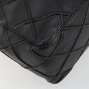 CHANEL Bicolore Schoudertas Leer Zwart Zilveren CC Auth ka4426-18
