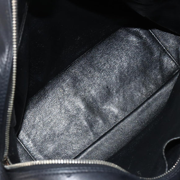 CHANEL Bicolore Schoudertas Leer Zwart Zilveren CC Auth ka4426