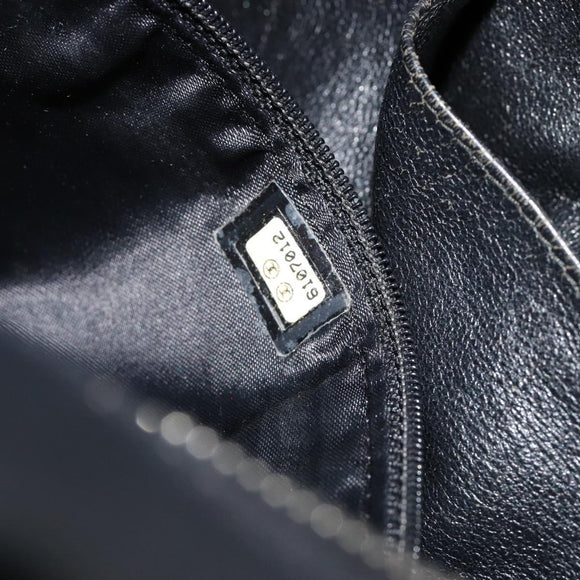 CHANEL Bicolore Schoudertas Leer Zwart Zilveren CC Auth ka4426