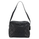 CHANEL Bicolore Schoudertas Leer Zwart Zilveren CC Auth ka4426-2