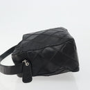 CHANEL Bicolore Schoudertas Leer Zwart Zilveren CC Auth ka4426-4