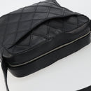 CHANEL Bicolore Schoudertas Leer Zwart Zilveren CC Auth ka4426-6
