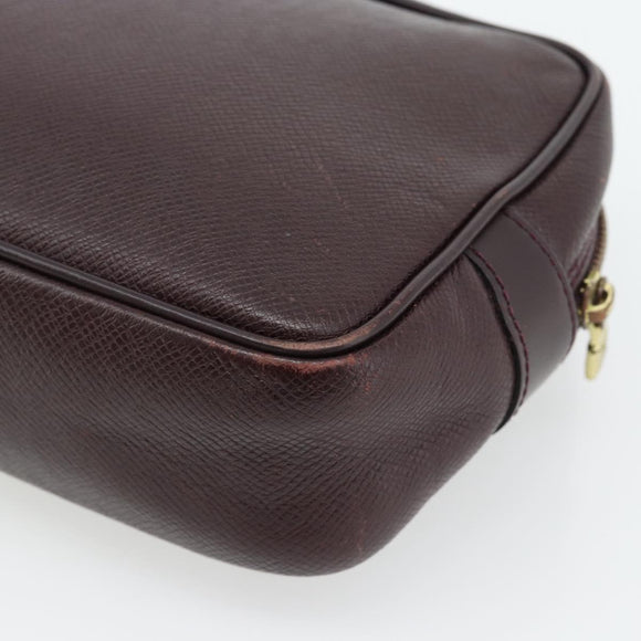 LOUIS VUITTON Taiga Karga Clutch Bag Ardoise M30812 LV Auth ka4427