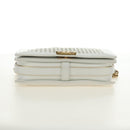 CHANEL Chain Boy Chanel Shoulder Bag Leather White Gold CC Auth ka4428V-11