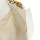 CHANEL Chain Boy Chanel Shoulder Bag Leather White Gold CC Auth ka4428V-22