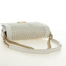 CHANEL Chain Boy Chanel Shoulder Bag Leather White Gold CC Auth ka4428V-7