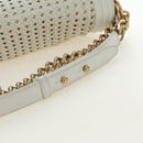 CHANEL Chain Boy Chanel Shoulder Bag Leather White Gold CC Auth ka4428V-8