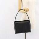 GUCCI Hand Bag Leather Black Silver Auth ka443-24