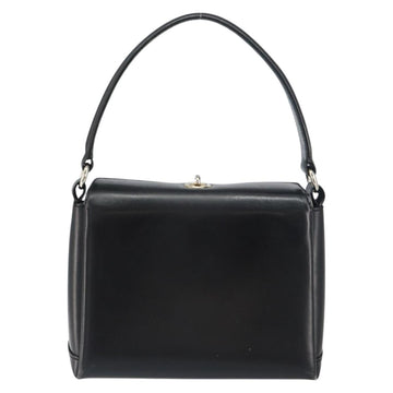 GUCCI Hand Bag Leather Black Silver Auth ka443 - 0
