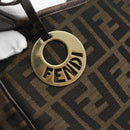 FENDI Zucca Canvas Schultertasche Schwarz Braun Auth ka4435-17