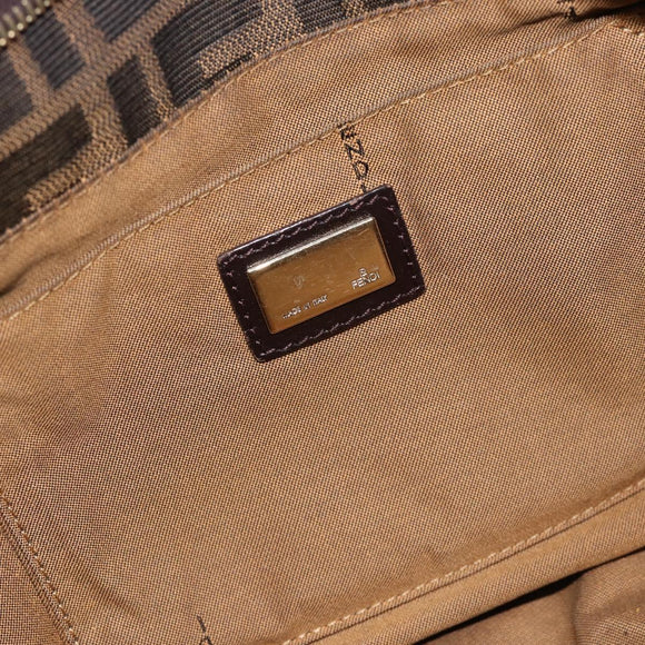 FENDI Zucca Canvas Schultertasche Schwarz Braun Auth ka4435