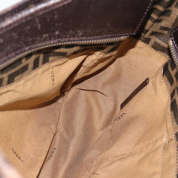 FENDI Zucca Canvas Schultertasche Schwarz Braun Auth ka4435
