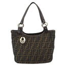 FENDI Zucca Canvas Schultertasche Schwarz Braun Auth ka4435-13