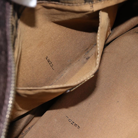FENDI Zucca Canvas Schultertasche Schwarz Braun Auth ka4435