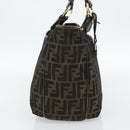 FENDI Zucca Canvas Schultertasche Schwarz Braun Auth ka4435-3