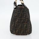 FENDI Zucca Canvas Schultertasche Schwarz Braun Auth ka4435-4