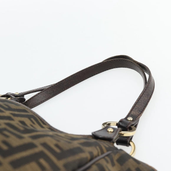 FENDI Zucca Canvas Schultertasche Schwarz Braun Auth ka4435