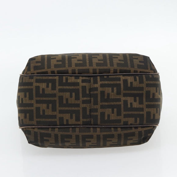 FENDI Zucca Canvas Schultertasche Schwarz Braun Auth ka4435