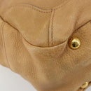PRADA Schoudertas Leer Beige Goud Auth ka4438A-16