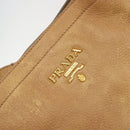 PRADA Schoudertas Leer Beige Goud Auth ka4438A-20