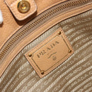 PRADA Schoudertas Leer Beige Goud Auth ka4438A-21
