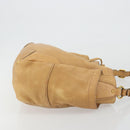 PRADA Schoudertas Leer Beige Goud Auth ka4438A-3