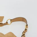 PRADA Schoudertas Leer Beige Goud Auth ka4438A-14