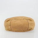 PRADA Schoudertas Leer Beige Goud Auth ka4438A-5