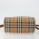 BURBERRY Nova Check Hand Bag Canvas 2way Beige Gold Auth ka4439-5