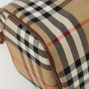 BURBERRY Nova Check Hand Bag Canvas 2way Beige Gold Auth ka4439-15