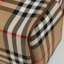 BURBERRY Nova Check Hand Bag Canvas 2way Beige Gold Auth ka4439-16