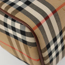 BURBERRY Nova Check Hand Bag Canvas 2way Beige Gold Auth ka4439-17