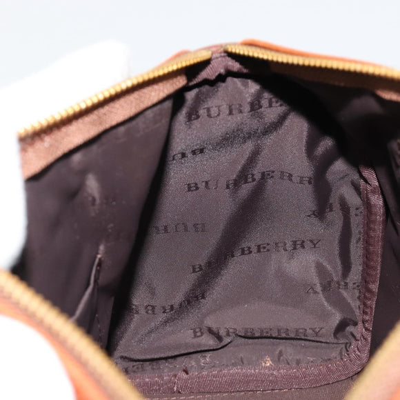BURBERRY Nova Check Hand Bag Canvas 2way Beige Gold Auth ka4439