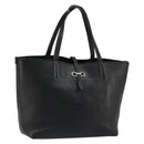 Salvatore Ferragamo Hand Bag Leather Black Silver Auth ka4441A-1