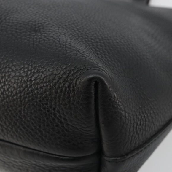 Salvatore Ferragamo Hand Bag Leather Black Silver Auth ka4441A