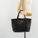 Salvatore Ferragamo Hand Bag Leather Black Silver Auth ka4441A-22